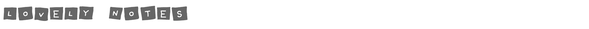 Sample characters Lovely Notes Font